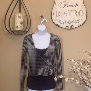 Express Long Sleeve Wrap Top